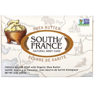 South of France, 法式手工研磨香皂，含有機乳木果油，6 盎司（170 克）