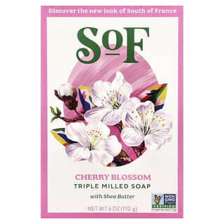 SoF, Sabonete Francês em Barra com Manteiga de Karité Orgânica, Flor de Cerejeira, 170 g (6 oz)