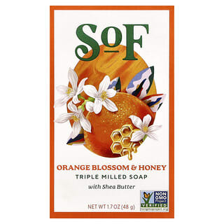 SoF, 法国铣削香皂，含机乳木果油，橙花蜜，1.5盎司（42.5 克）