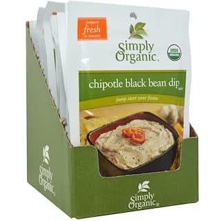 Simply Organic, Chipotle Black Bean Dip Mix, 12 Packets, 1.13 oz (32 g) Each