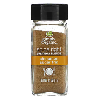 Simply Organic, Mezclas Spice Right Everyday, Trío de canela y azúcar`` 87 g (3,1 oz)