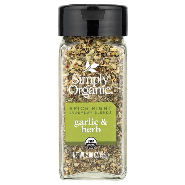 Simply Organic, Spice Right 에브리데이 블렌드, 마늘 및 허브, 56g(2oz)
