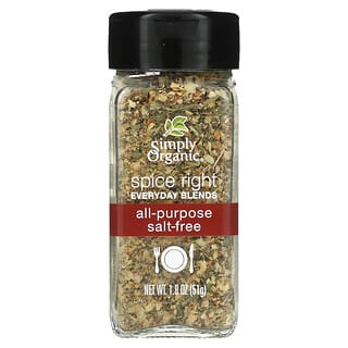 Simply Organic, Condimentos orgánicos para las mezclas correctas de todos los días, Multiuso sin sal, 1.8 oz (51 g)