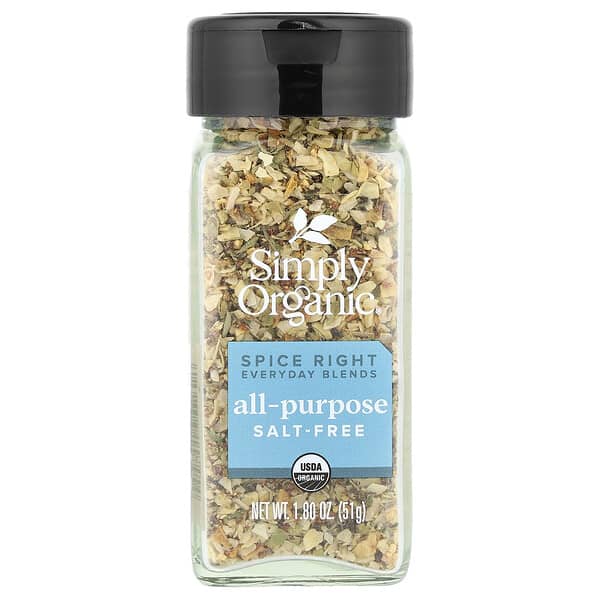 Simply Organic, Spice Right Everyday Blends, All-Purpose Salt-Free, 1.80 oz (51 g)