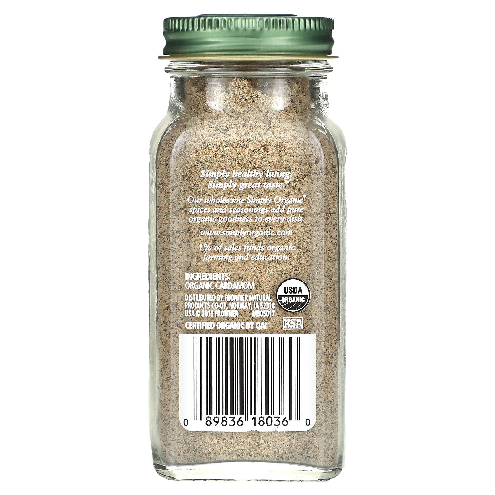 Simply Organic Cardamom 2 82 Oz 80 G