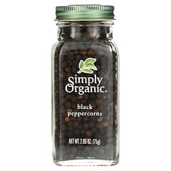 Simply Organic, Pimenta Preta em Grãos, 2,65 oz (75 g)