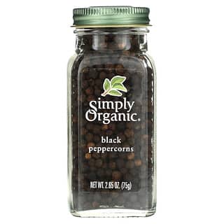 Simply Organic, Schwarze Pfefferkörner, 2,65 oz (75 g)