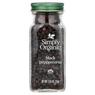 Simply Organic, Зерна черного перца, 2.65 унций (75 г)