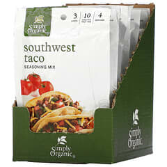 Simply Organic, Mistura de Temperos para Tacos da Southwest, 12 Pacotes, 32 g (1,13 oz) Cada