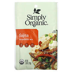 Simply Organic, Mistura de Temperos de Fajita, 12 Pacotes, 28 g (1 oz) Cada
