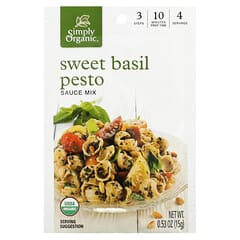 Simply Organic, Mélange pour sauce pesto au basilic doux, 12 paquets, 0.53 oz (15 g) chacun
