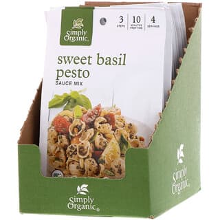 Simply Organic, Mix de Molho Pesto com Manjericão, 12 Pacotes, 0.53 oz (15 g) Cada