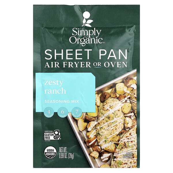 Simply Organic, Sheet Pan Seasoning Mix, Zesty Ranch, 0.99 oz (28 g)