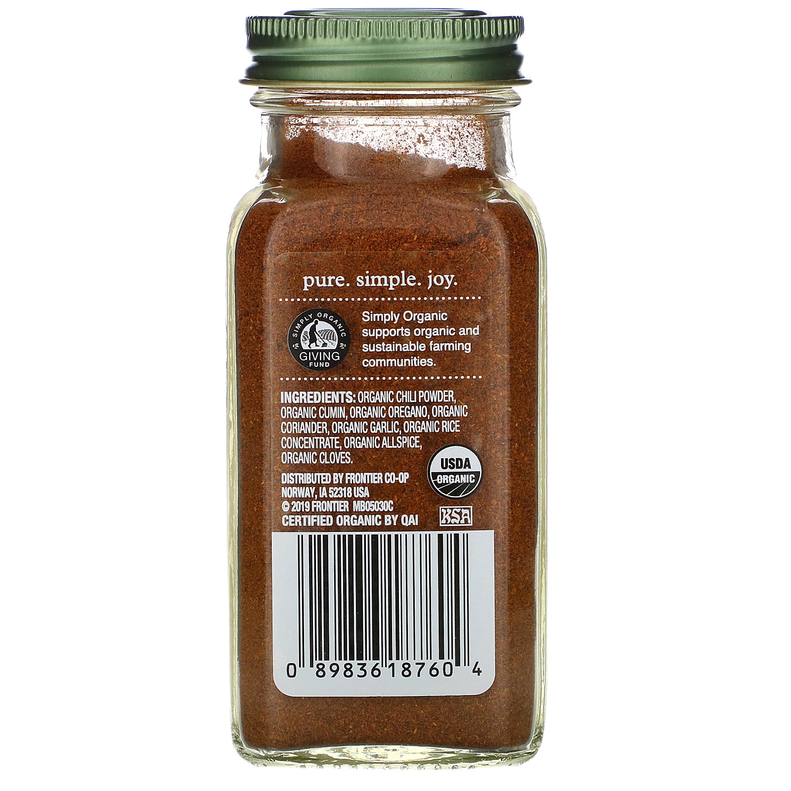 Simply Organic, Chili Powder, 2.89 oz (82 g)