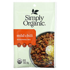 Simply Organic, Mezcla de condimentos de chile suave, 12 sobres de 28 g (1 oz) cada uno
