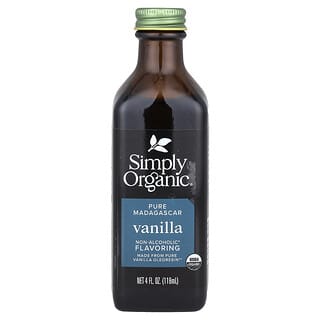 Simply Organic‏, וניל מדגסקר, תמצית טעם ללא אלכוהול, 118 מ"ל (4 אונקיות נוזל)