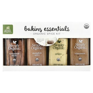 Simply Organic, Baking Essentials, набор органических специй, ассорти, 4 специи
