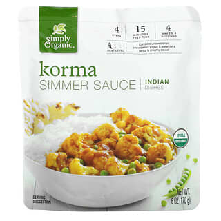 Simply Organic, صلصة كورما ، أطباق هندية ، 6 أونصة (170 جم)