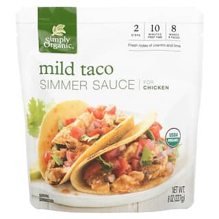Simply Organic, Simmer Sauce, Mild Taco For Chicken, 8 oz (227 g)