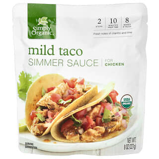 Simply Organic, Mild Taco Simmer Sauce For Chicken, milde Taco-Simmer-Sauce für Hühnchen, 227 g (8 oz.)