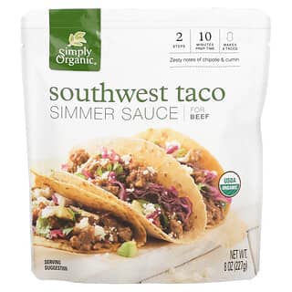 Simply Organic, Sauce à mijoter bio, taco du sud ouest, pour le bœuf, 227 g (8 oz)