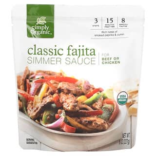 Simply Organic, Bio-Kochsoße, klassische Fajita, für Rindfleisch oder Hähnchen, 8 oz (227 g)