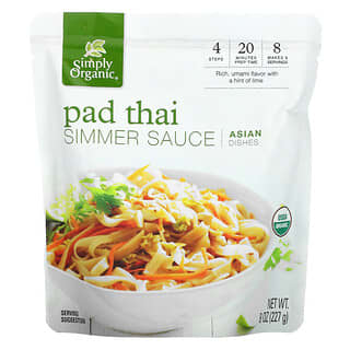 Simply Organic, Plats asiatiques, Sauce Pad Thaï à mijoter, 227 g