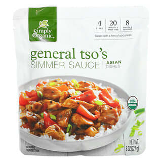 Simply Organic, Salsa a fuego lento de General Tso, Platos asiáticos, 227 g (8 oz)