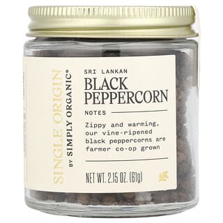 Simply Organic, Single Origin, Sri Lankan Black Peppercorn, 2.15 oz (61 g)