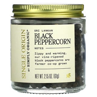 Simply Organic, Origen único, Pimienta negra de Sri Lanka, 61 g (2,15 oz)