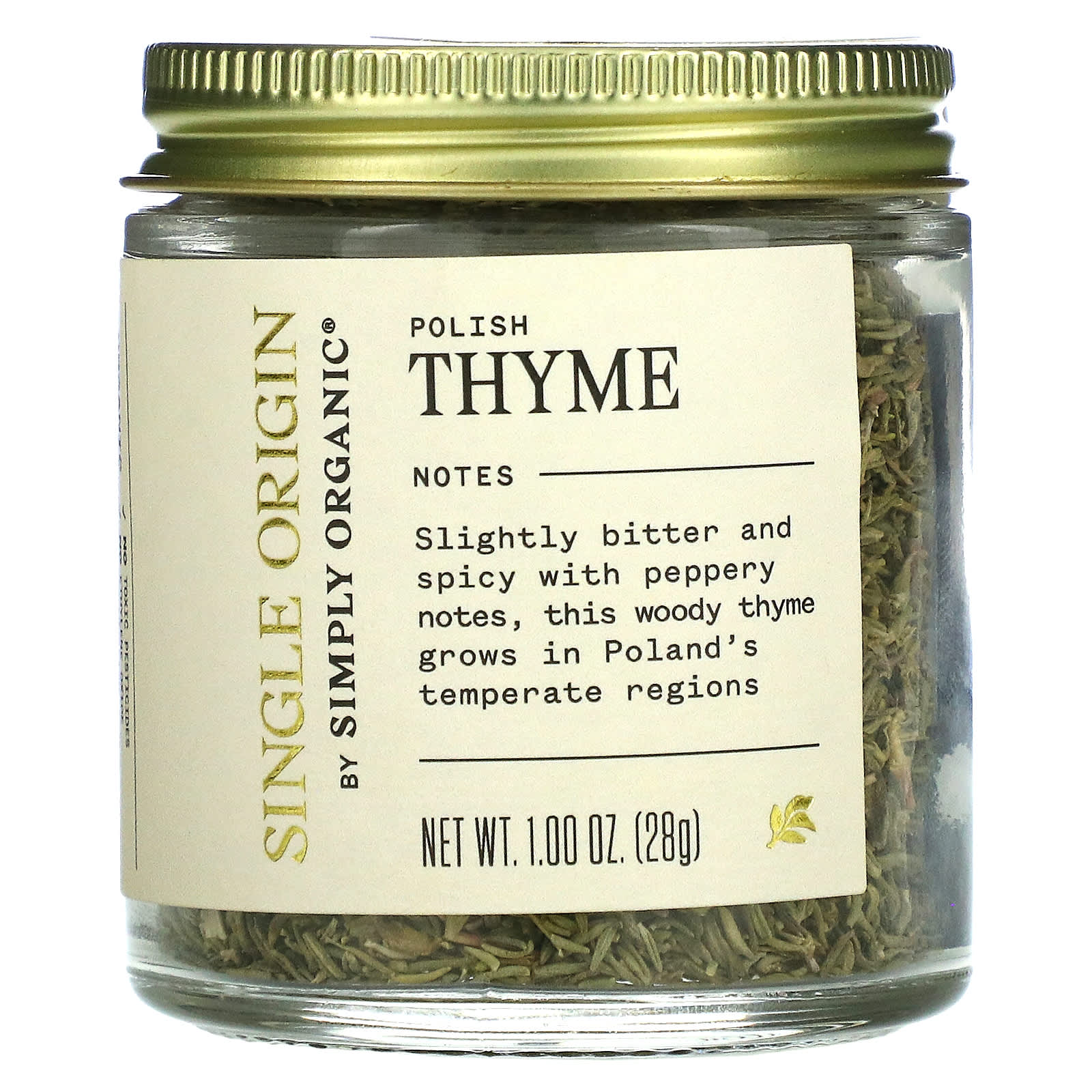 Simply Organic Single Origin Polish Thyme 1 Oz 28 G