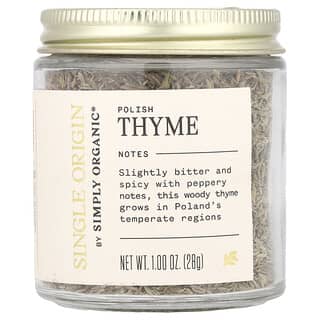 Simply Organic, Origine unique, Thym polonais, 28 g