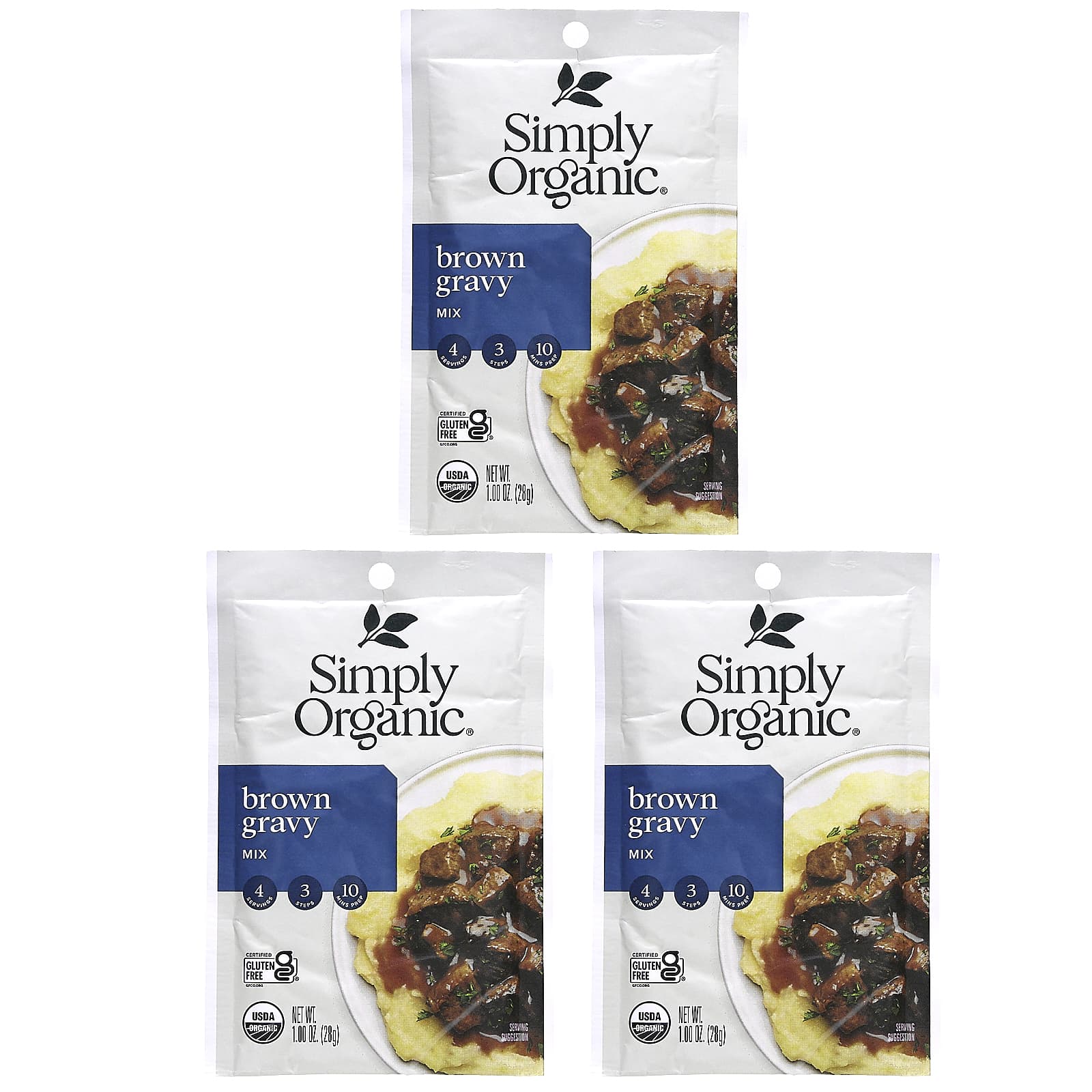 Simply Organic, Brown Gravy Mix, 3 Pack, 1 oz (28 g) Each
