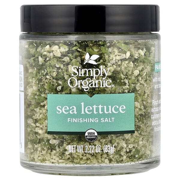 Simply Organic, Finishing Salt, Sea Lettuce, Finishing-Salz, Meersalat, 63 g (2,22 oz.)