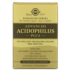 Solgar, Advanced Acidophilus Plus, 60 cápsulas vegetales