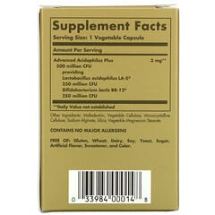 Solgar, Advanced Acidophilus Plus, 60 cápsulas vegetales