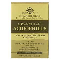 Solgar, Advanced 40+ Acidophilus, 60 cápsulas vegetales