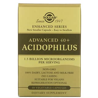 Solgar, Advanced 40+ Acidophilus, 60 Cápsulas Vegetais