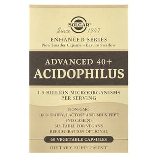 Solgar, Advanced 40+ Acidophilus, 60 capsules végétales