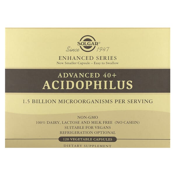 Solgar Advanced 40+ Acidophilus, 120 Vegetable Capsules