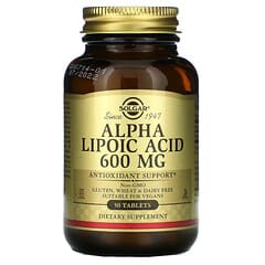 Solgar, Ácido Alfa-Lipoico, 600 mg, 50 Comprimidos