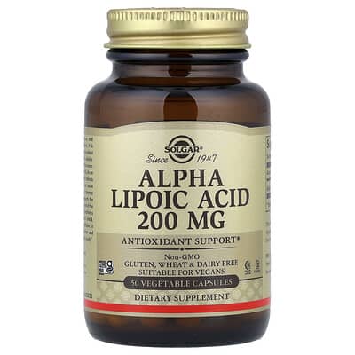 Solgar, Alpha Lipoic Acid, 200 mg, 50 Vegetable Capsules