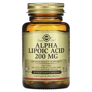Solgar, Ácido alfa-lipoico, 200 mg, 50 cápsulas vegetales