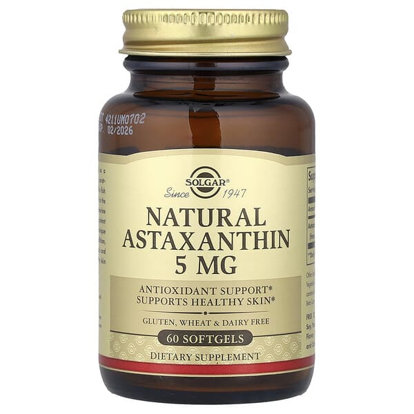 Natural Astaxanthin, 5 mg, 60 Softgels