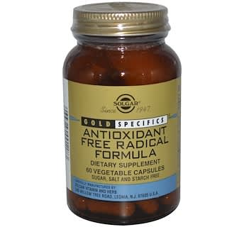 Solgar, Gold Specifics, fórmula antioxidante de radicales libres, 60 cápsulas vegetarianas