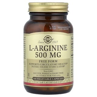 Solgar, L-알지닌, 500mg, 베지 캡슐 100정