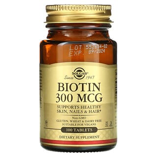 Solgar, Biotine, 300 µg, 100 comprimés