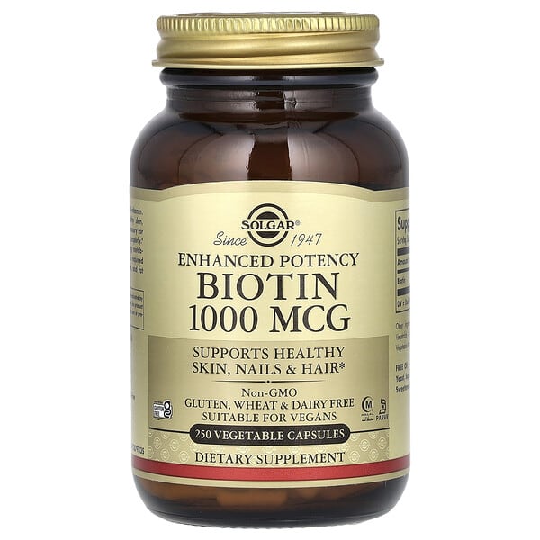 Solgar, 비오틴, 1,000mcg, 베지 캡슐 250정