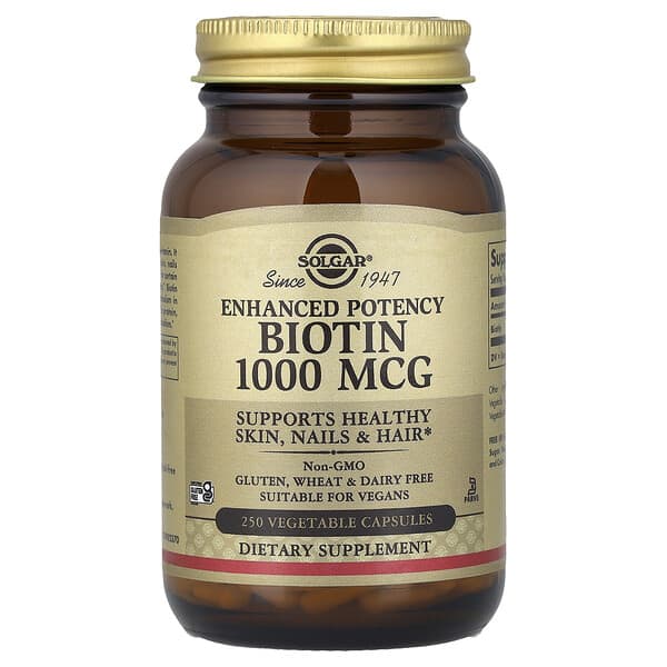 Solgar, Biotina, 1.000 mcg, 250 capsule vegetali