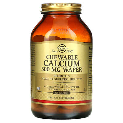 Solgar, Chewable Calcium, 120 Wafers (500 mg per Wafer)